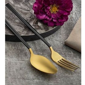 Avcı Black Mix Touch Mat 6 Adet 18/10 3 mm Paslanmaz Çelik Yemek Kaşığı