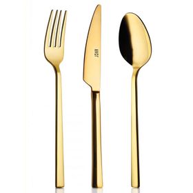 Avcı Klas Titanyum Mat Gold 18 Parça 18/10 Paslanmaz Çelik Çatal Kaşık Bıçak Takımı