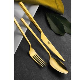 Avcı Klas Titanyum Mat Gold 18 Parça 18/10 Paslanmaz Çelik Çatal Kaşık Bıçak Takımı