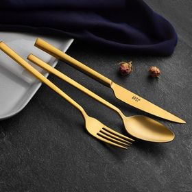 Avcı Klas Titanyum Mat Gold 30 Parça 18/10 Paslanmaz Çelik Çatal Kaşık Takımı