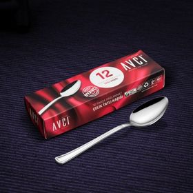 Avcı Nevra 12 Adet 18/10 Paslanmaz Çelik 2 mm Tatlı Kaşığı