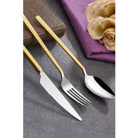 Avcı Soft Touch Mat Gold Tek Kişilik 7 Parça Çatal Kaşık Bıçak Takımı