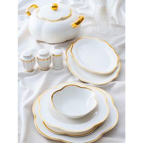 Aveline Gold 12 Kişilik 60 Parça Porselen Yemek Takımı