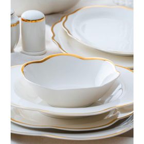 Aveline Gold 12 Kişilik 60 Parça Porselen Yemek Takımı