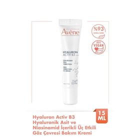Avene 15 ml Hyaluronik Asit ve Niasinamid İçerikli Üç Etkili Göz Çevresi Bakım Kremi
