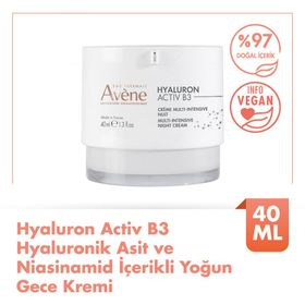 Avene 40 ml Hyaluronik Asit ve Niasinamid İçerikli Yoğun Gece Kremi