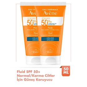 Avene Fluid Normal - Karma Ciltler İçin Yüksek Korumalı SPF 50 2x50 ml Güneş Kremi