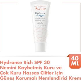 Avene Hydrance Rich Spf30 40 ml Nemini Kaybetmiş Kuru Ciltler İçin Güneş Korumalı Nemlendirici Krem