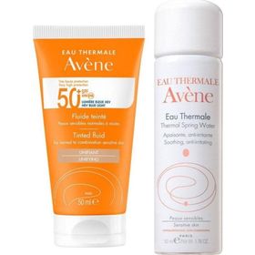 Avene Tinted Fluid SPF50+ Normal Karma Ciltler 50 ml Renkli Güneş Kremi+ 50 ml Termal Su