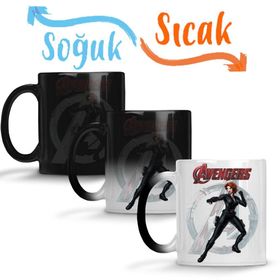 Avengers Viüva Negra Sihirli Porselen Kupa