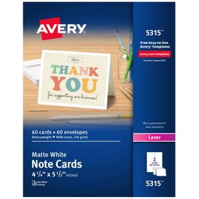 Avery 5315 4.25x5.5 cm 60 Kart Zarf Lazer Yazıcı