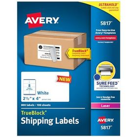 Avery 5817 6.35x10.16 cm Beyaz 800 Etiket Lazer Yazıcı Etiketi