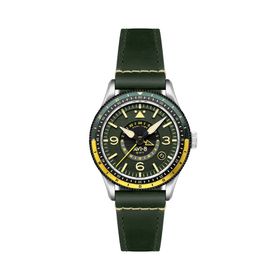 Avi-8 Flyboy Airmaster GMT AV-4128-03 Yeşil Deri Erkek Kol Saati