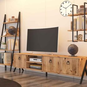 Avmpark Yanke Kahverengi Tv Ünitesi Raflı Kitaplık