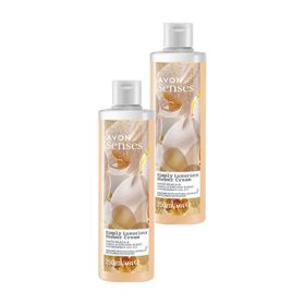 Avon 2x250 ml Simply Luxurious Beyaz Şeftali ve Vanilya Orkide Kokulu Duş Kremi