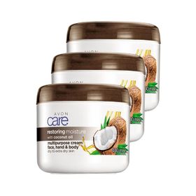 Avon 3x400 ml Care Hindistan Cevizi Yağı İçeren Krem