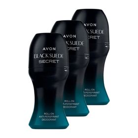 Avon 3x50 ml Black Suede Secret Erkek Roll-On