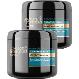Avon Advance Techniques 2x375 ml Argan ve Hindistan Cevizi Yağı İçeren Saç Maskesi