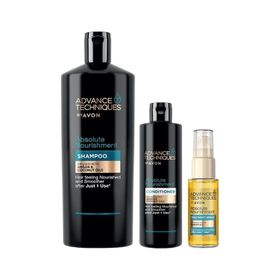 Avon Advance Techniques Argan Yağı İçeren 700 ml Şampuan + 250 ml Saç Kremi + 30 ml Saç Serumu