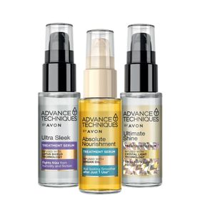 Avon Advance Techniques Argan Yağı İçeren Parlaklık Veren ve Kabaran Saçlar İçin Saç Serumu Paketi