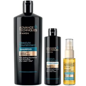 Avon Advance Techniques Argan Yağı İçeren Şampuan Saç Kremi ve Saç Serum Paketi