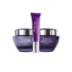 Avon Anew Platinum Gece Gündüz Yüz Kremi ve Göz Pürüzsüzlüğü Kremi Paketi