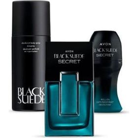 Avon Black Suede Secret EDT 75 ml Erkek Parfüm + Suede Sprey 150 ml Deodorant + Suede Secret Roll-On 50 ml Deodorant