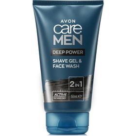 Avon Care 2'si 1 Arada Deep Power 150 ml Tıraş Jeli ve Yüz Temizleyicisi