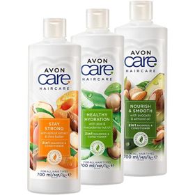 Avon Care Avakado + Aloe Vera + Kayısı Özü İçeren 3x700 ml Şampuan ve Saç Kremi
