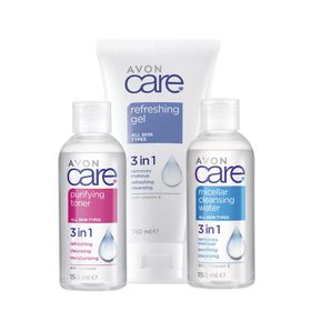 Avon Care Refreshing 3'ü 1 Arada E Vitaminli Makyaj Temizleme Jeli Cilt Temizleme Toniği ve Micellar Su Paketi