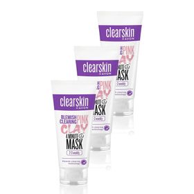Avon Clearskin Blemish Clearing Leke Karşıtı Pembe Kil 3x75 ml Yüz Maskesi