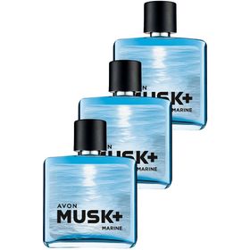 Avon Musk Marine EDT 75 ml 3'lü Set Erkek Parfümü