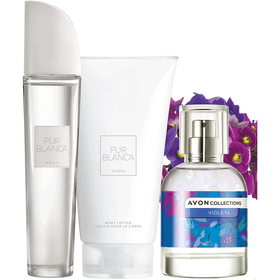 Avon Pur Blanca EDT 50 ml Kadın Parfüm + Pur Blanca 150 ml Vücut Losyonu + Violeta EDT 50 ml Kadın Parfüm Set
