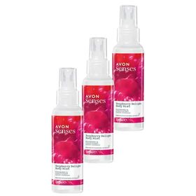 Avon Raspberry Delight Frambuaz ve Frenk Üzümü Kokulu 3x100 ml Vücut Spreyi