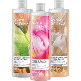Avon Senses 1001 ml Müge Elma Beyaz Şeftali Vanilya ve Frezya Nar Kokulu Duş Jeli