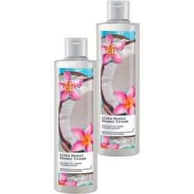 Avon Senses Aloha Monoi Tiare Çiçeği ve Hindistan Cevizi Kokulu 2x250 ml Krem Duş Jeli