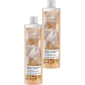 Avon Senses Simply Luxurious Beyaz Şeftali ve Vanilya Kokulu 2x500 ml Krem Duş Jeli