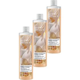 Avon Senses Simply Luxurious Beyaz Şeftali ve Vanilya Kokulu 3x500 ml Krem Duş Jeli