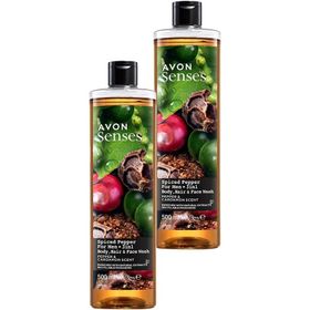 Avon Senses Spiced Pepper Karabiber ve Kakule Kokulu 2x500 ml Duş Jeli