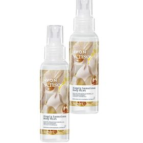 Avon Simply Luxurious Beyaz Şeftali ve Vanilya Orkide Kokulu 2x100 ml Vücut Spreyi