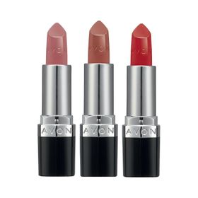 Avon Ultra Kremsi Ruj Paketi Blush Nude, Cappuccino ve Red 2000