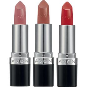 Avon Ultra Kremsi Ruj Paketi Blush Nude, Cappuccino ve Red 2000