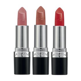 Avon Ultra Kremsi Ruj Paketi Blush Nude, Cappuccino ve Red 2000