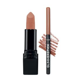 Avon Ultra Mat Au Naturale Ruj + Glimmerstick Nude Dudak Kalemi