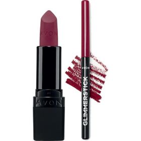 Avon Ultra Mat Berry Blast Ruj + Glimmerstick Chery Jubilee Dudak Kalemi
