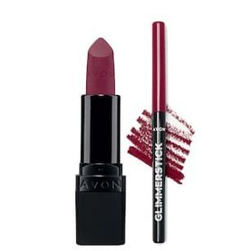 Avon Ultra Mat Berry Blast Ruj + Glimmerstick Chery Jubilee Dudak Kalemi