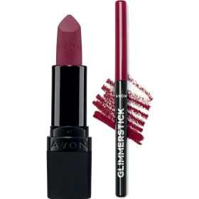 Avon Ultra Mat Berry Blast Ruj + Glimmerstick Chery Jubilee Dudak Kalemi