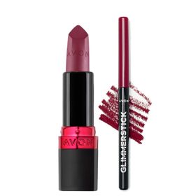 Avon Ultra Mat Berry Blast Ruj + Glimmerstick Chery Jubilee Dudak Kalemi