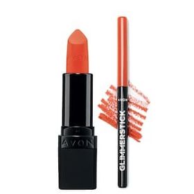 Avon Ultra Mat Coral Fever Ruj + Glimmerstick Coral Dudak Kalemi