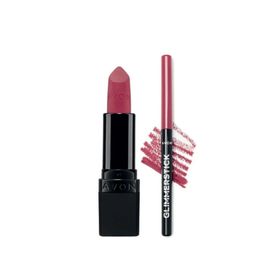 Avon Ultra Mat Mauve Matters Ruj + Glimmerstick Pink Bouquet Dudak Kalemi